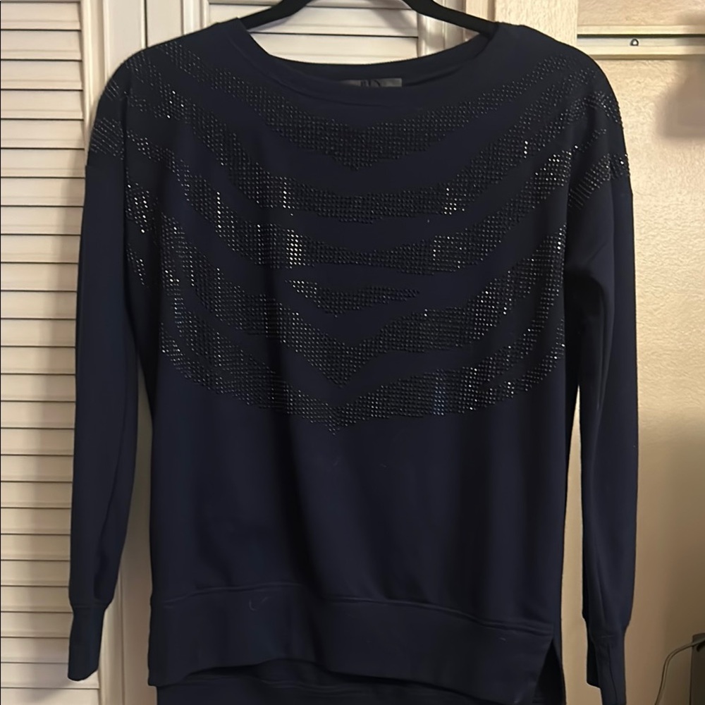 RVN Navy Blue Sweater with Silver Accents